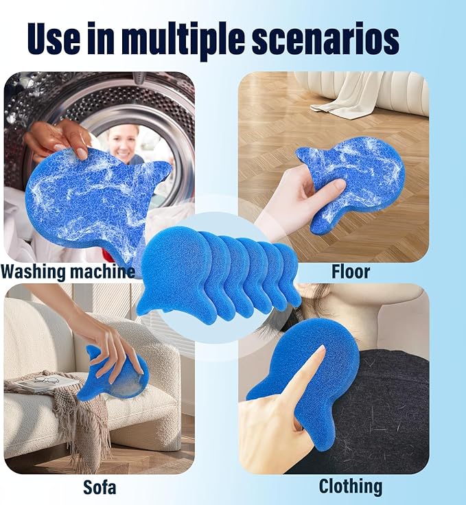 Pet Hair Remover for Laundry, Reusable Dog & Cat Hair Remover Tool, Effectively Removes Pet Hair, Lint and Dander from Bedding and Clothing, Suitable for Washing Machines, Dryers 6PCS