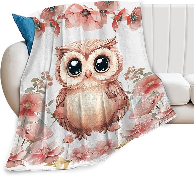 Owl Blanket Owls Throw Blanket Soft Warm Cozy Fuzzy Plush Cute Owls Throw Blanket Gifts for Girls Women Owl Lightweight Fleece Flannel Gift Blankets for Kids Adults 40"X50"