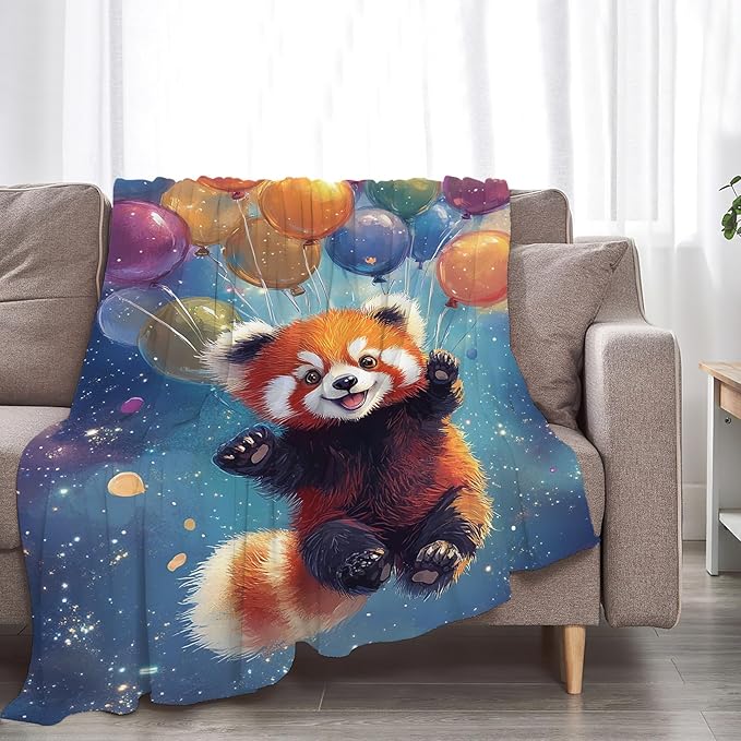 Red Panda Blanket Gifts for Girls Boys Soft Warm Plush Cute Red Panda Animal Throw Blanket Flannel Fleece Fuzzy Blanket for Kids Lover Bed Couch Living Room Decor 80"X60"