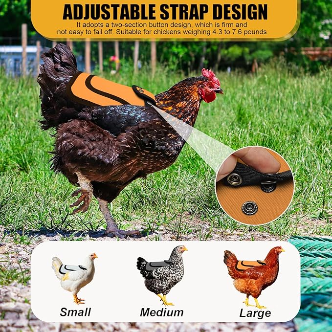 4 PCS Chicken Saddle for Hens, Chicken Aprons for Hens with Adjustable Strap, Hen Back Protector Saddles for Chickens Mating