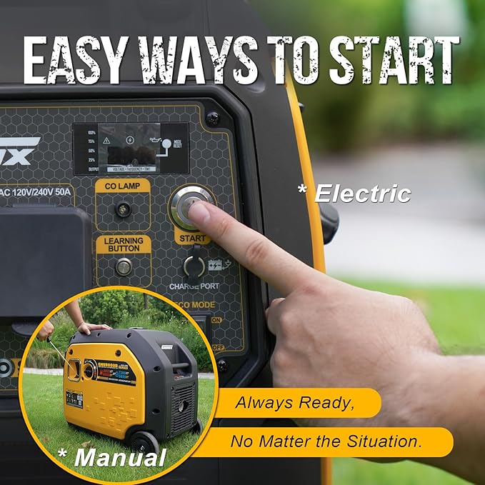 8000W Dual Fuel Inverter Generator, Gas & Propane Powered, RV Ready Remote/Electric Start, Super Quiet, 30A＆50A Ultra Outlet with CO Sensor Portable Generator for RV, Home Backup or Emergency