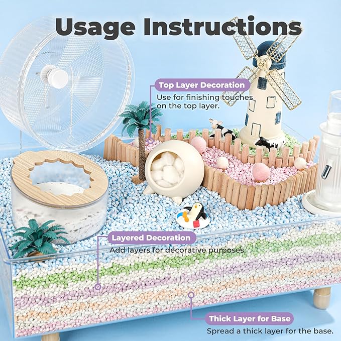 mini&moe Rabbit Bedding Guinea Pig Bedding Paper Pellet Bedding: Odor Control & Moisture Absorbent Natural Paper Pellet Bedding - for Small Animal Guinea Pigs, Rabbits,Hamsters Bedding 3.96lb