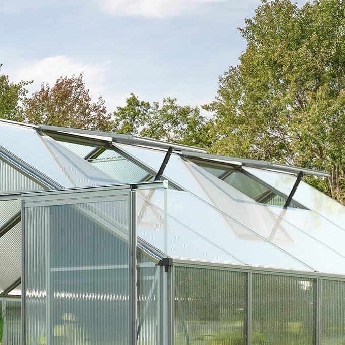 Greenhouse Topas 6 Aluminum Frame 7.4 x 12.6 ft with Approx. 6 mm Polycarbonate Panels