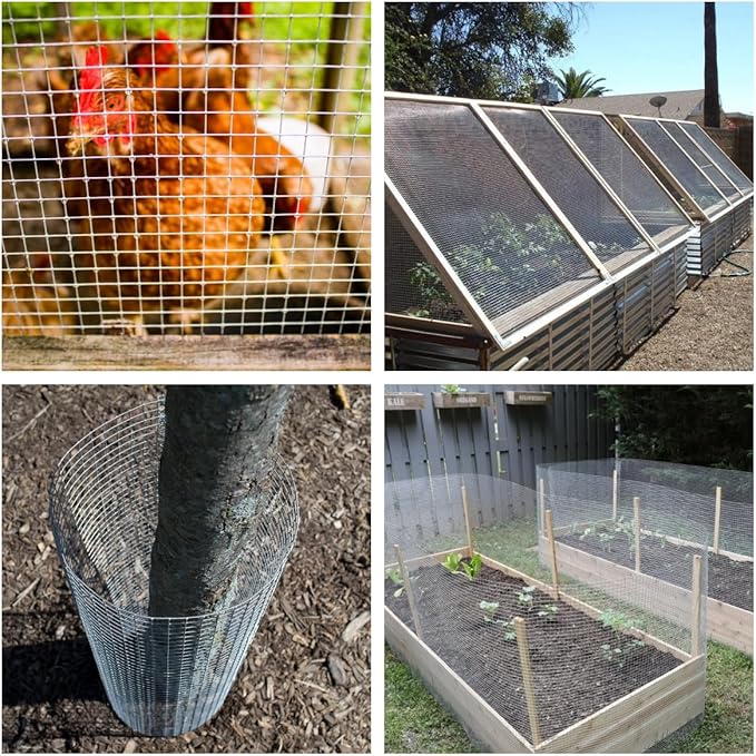 48x100ft Hardware Cloth 3/4 inch Chicken Wire Fencing，19 Gauge Hot-Dip Galvanized Wire Mesh Rolls, Welded Wire,Fencing Rabbits Wire Fence,Snake Fence，Gopher Wire