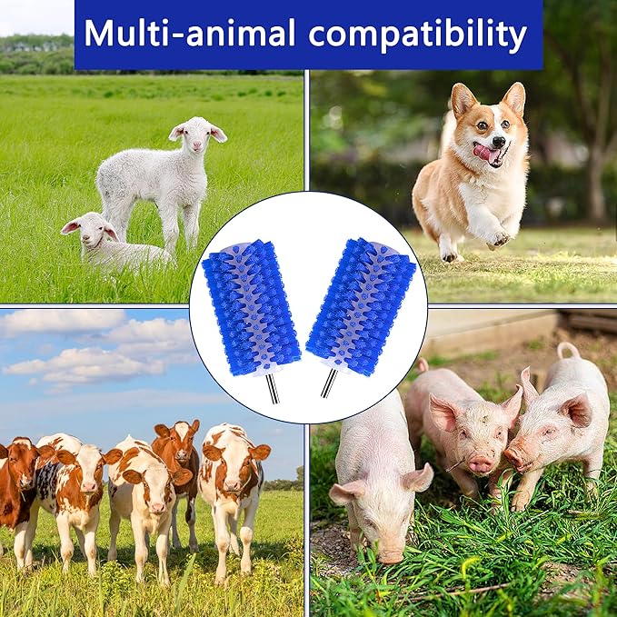 EBaokuup Livestock Mini Roto Drill Brush Attachment-0.2 Inch Drill Shank Cattle Fur Brush-Cattle Scratcher Roto Brush for Goat Sheep Cattle Horse Pig Grooming