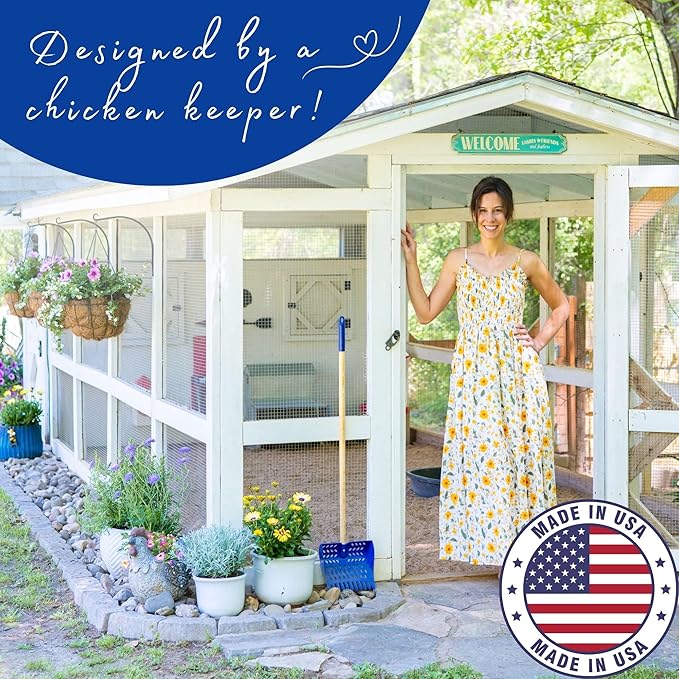 The Coop Scoop® Original 2-in-1 Chicken Poop Scooper & Rake – Made in The USA, Durable Sand Sifting Litter Shovel for Chicken Coops & Small Farm Animals