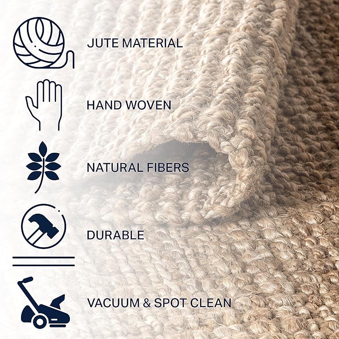 JONATHAN Y Pata Hand Woven Chunky Jute Natural Indoor Area Rug, 3x5, Bohemian, Rustic, Cottage, Easy-Cleaning for Living Room, Bedroom, Kitchen, Non-Shedding (NRF102A-3)