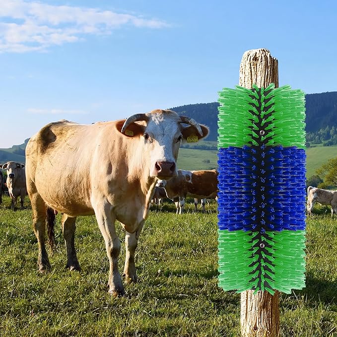2 Pack Livestock Scratching Brush Horse Massage Grooming Brushes with 8 Screws for Goat,Cattle,Cow,Sheep, Horses,Pigs and Other Animal Back Scratching