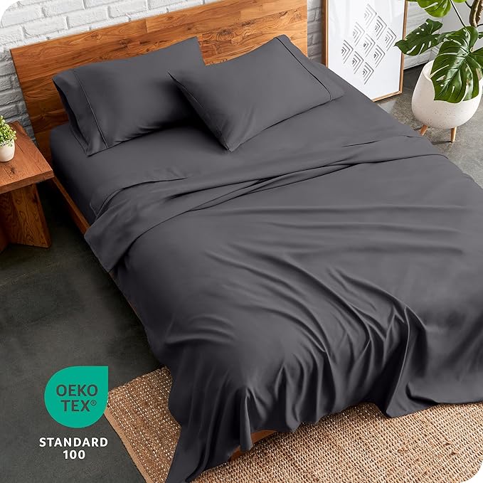 Bare Home King Sheet Set - 1800 Ultra-Soft Microfiber King Bed Sheets - Double Brushed - Deep Pockets - Easy Fit - Extra Soft - 4 Piece Set - Bedding Sheets & Pillowcases (King, Forged Iron Grey)
