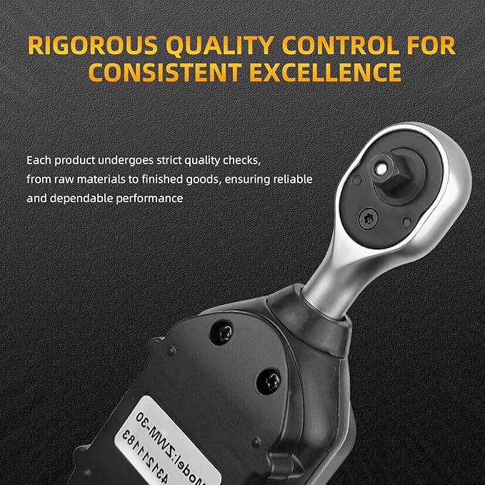 1/4-Inch Drive Digital Torque Wrench,22.12 Ft.l bs/0.9-30Nm, Adjustable Electronic Torque Wrench Set with ±2% Accuracy, Buzzer and LED Flash Notification