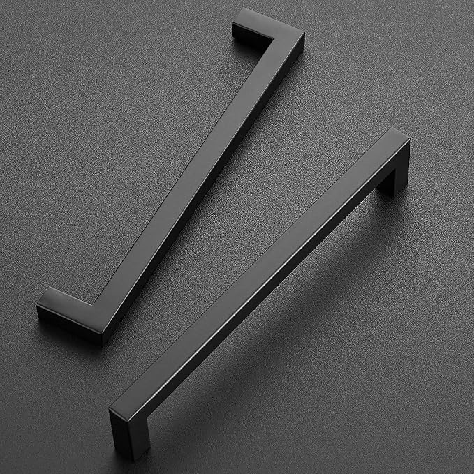Ravinte 25 Pack 7-1/2 Inch Square Cabinet Handles - Matte Black Pulls for Cabinets & Drawers - Hardware for Kitchen Cupboards