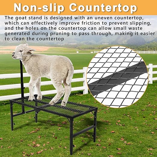 Nisorpa Goat Stand 51x23 Inch, Height Adjustable Sheep Stand for Shearing Trimming Milking, Max Load Capacity 550 LBS