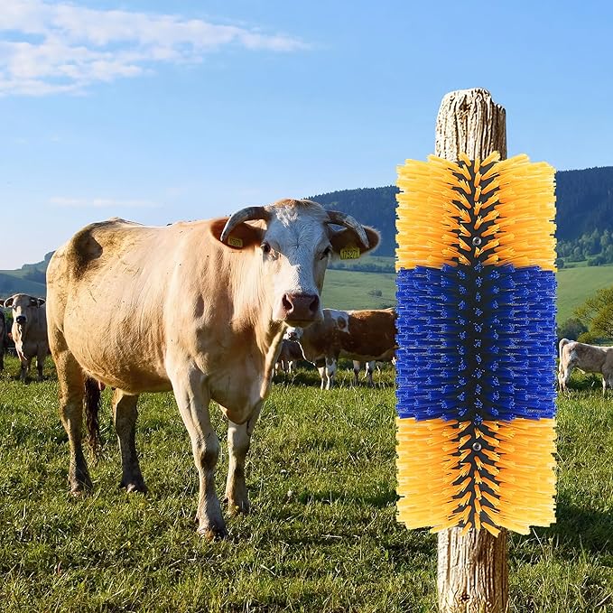 4 Pack Livestock Scratching Brush Horse Massage Grooming Brushes with 8 Screws for Goat,Cattle,Cow,Sheep, Horses,Pigs and Other Animal Back Scratching