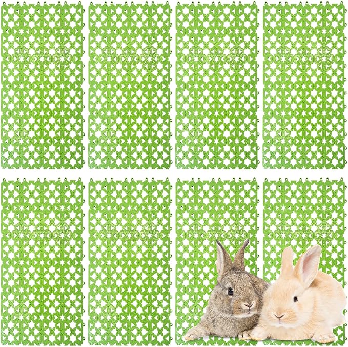 kathson 8PCS Rabbit Feet Pad Plastic Cage Mat Floor Mats Bunny Hole Leak Water Pads for Pet Cats Dogs Hamster Rat Chinchilla Guinea Pig and Other Small Animals