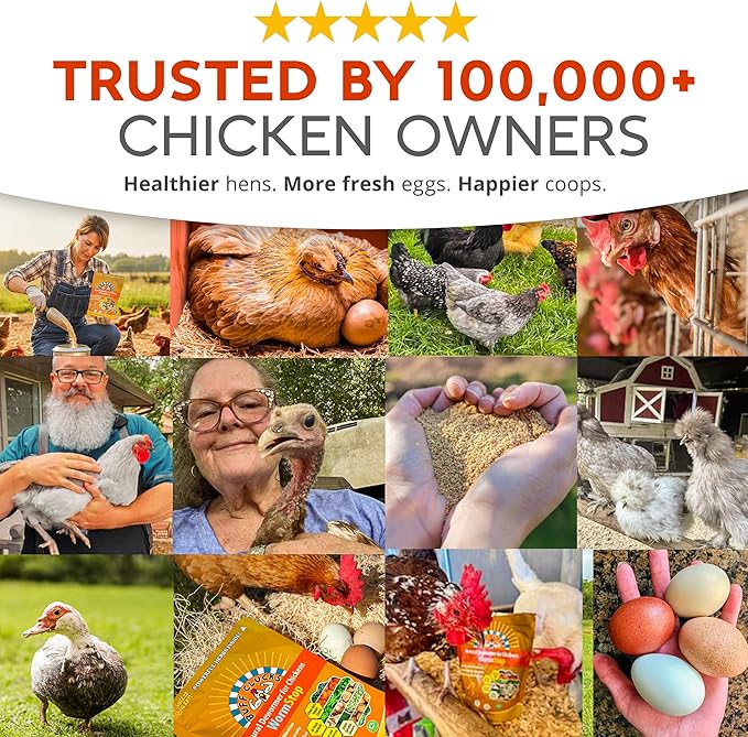 WormStop Natural Chicken Dewormer Powder – All-Natural Herbal Blend for Daily Wellness - Chicken Wormer is Safe for Eggs & All Ages - Garlic, Pumpkin Seed, Wormwood - USA (8 oz)