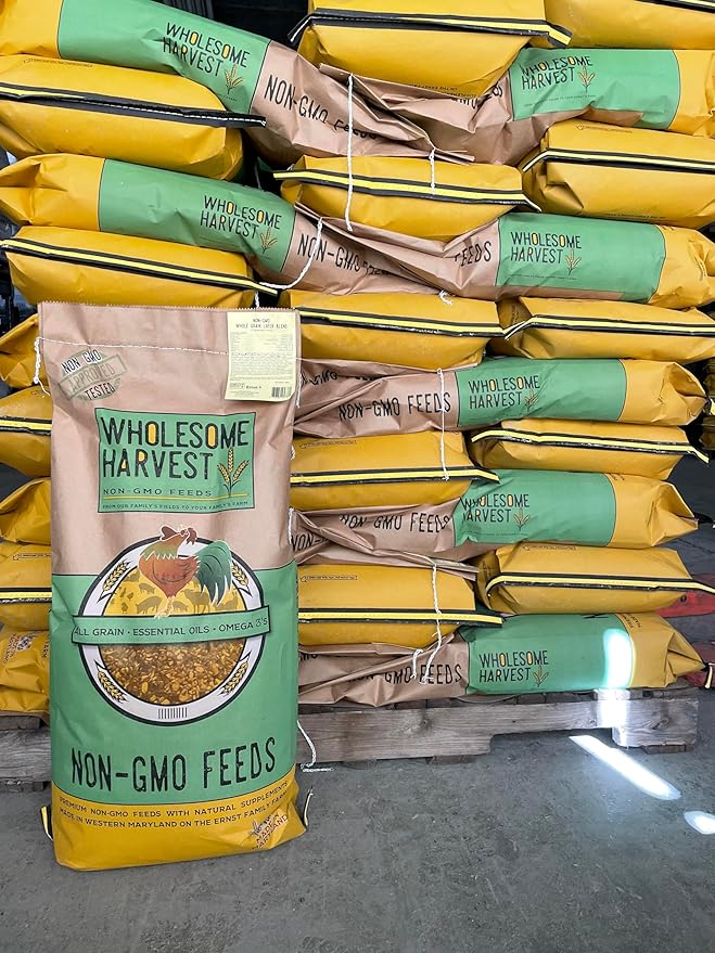 Non-GMO 40 lb Turkey Feed - Natural Peacock, Game Bird & Bird Feed, 24% High Protein Complete Food with Essential Oils, Herbs, Vitamins & Probiotics Formula for Healthy Flock Growth