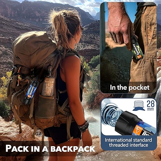 Mini Straw Water Filter - Portable Water Filter, Personal Water Filtration System, Water Purifier Straw, Outdoor Emergency and Survival Gear for Hiking, Camping Accessories and Travel (4PCS)