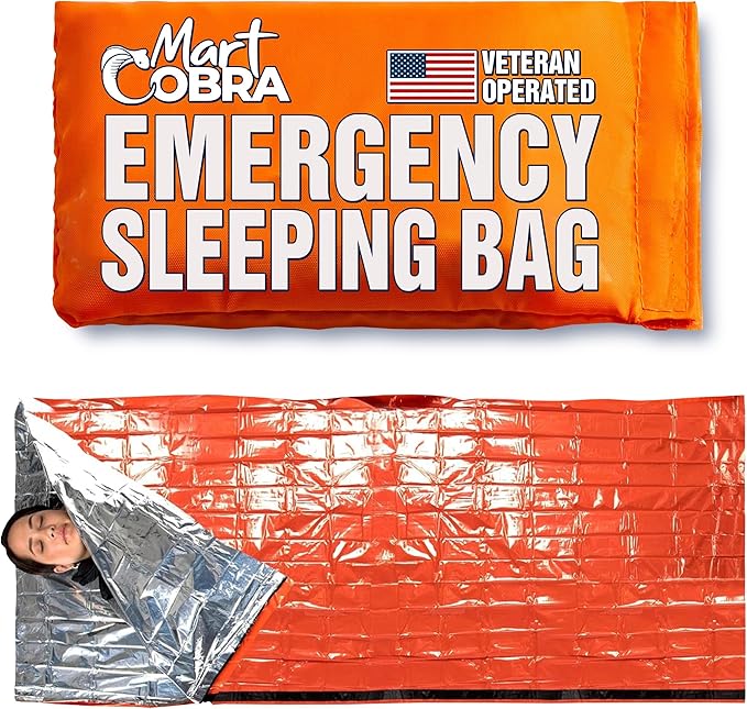 Emergency Sleeping Bag 3 Pack | for Survival Gear and Supplies Life Bivy Sack Waterproof Mylar Emergency Blankets for Survival Kit Car Camping Gear Hiking Tac Bivvy Go Bag Supplies Sleep Sacks Shelter
