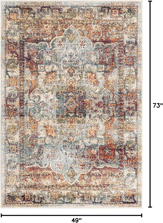 Unique Loom Isabella Collection Area Rug - Adjani (4' 1" x 6' 1" Rectangle, Ivory/ Beige)