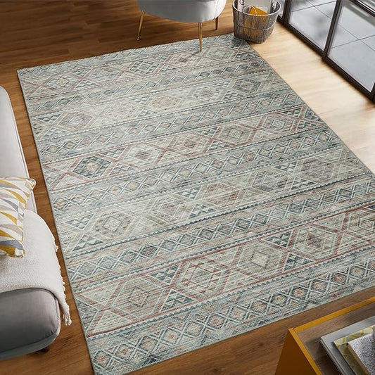 Wyatt & Ash Pink Bruno Imagine Printed Chenille 8'x11' Non Skid & Machine Washable Area Rug