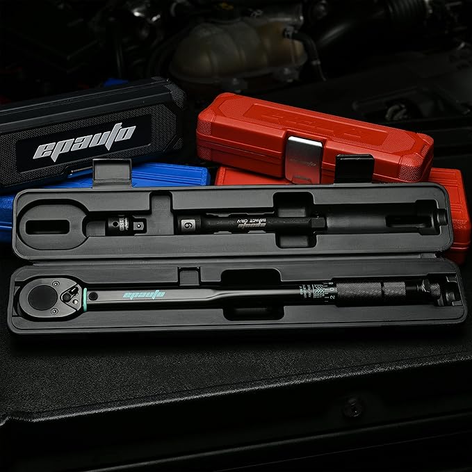 EPAuto 1/2-inch Drive Click Torque Wrench, 10-150 ft/lb, 13.6-203.5 N/m, Black