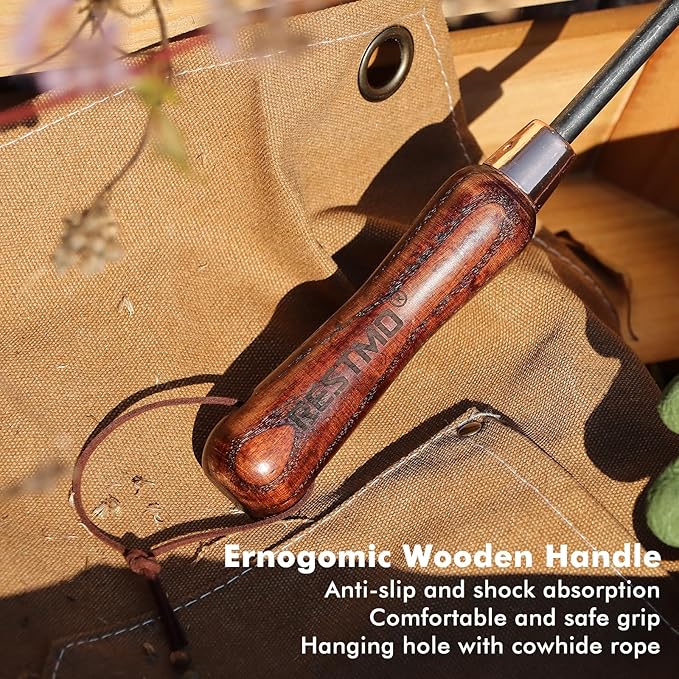 RESTMO Heavy Duty Hoe Garden Tool, Suitable for use on Hard Soil, Thickened Garden Hoe for Weeding, Digging Trenches, Planting Vegetables, and Loosening Soil