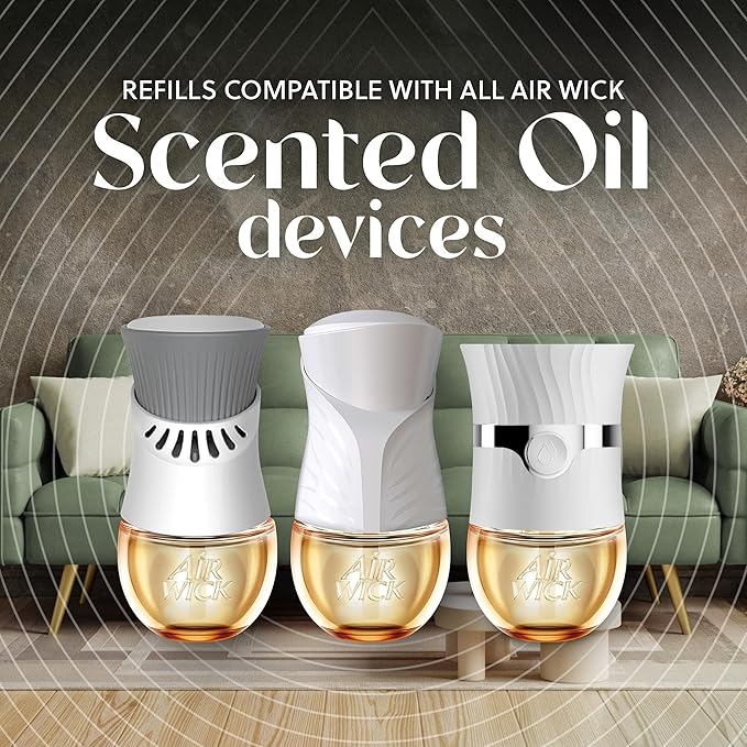 Air Wick Plug In Advanced Scented Oil,Winter Woods + Frosted Ivy, AirFresheners for Home Long Lasting, Air Freshener Plug In, House Essentials for Small Spaces + Large Spaces,(Pack of 25)