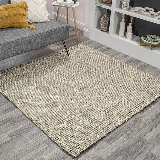 JONATHAN Y Pata Hand Woven Chunky Jute Gray 9x9 Square Indoor Area Rug, Bohemian, Rustic, Cottage, Easy-Cleaning for Living Room, Bedroom, Kitchen, Non-Shedding (NRF102C-9SQ)