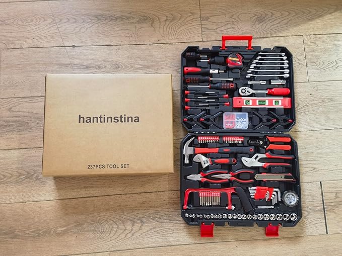 237 Piece Tools Set Professional All-in-One Home Tool Kit with Plastic Toolbox for College, General Household and Repair Set