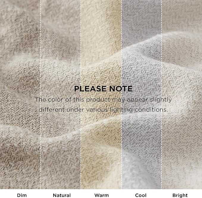 Bedsure GentleSoft 100% Cotton Blanket Full Size for Bed - Breathable and Lightweight, Soft Cozy Textured Herringbone Woven Blanket for Summer Spring, Linen Beige, 80x90 inches