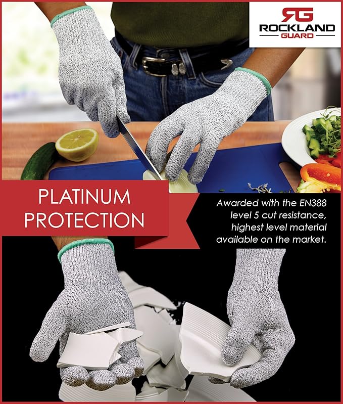 Rockland Guard Cut Resistant Glove - Level 5 Cut Resistant Work Glove for Woodworking & Carving Glove for Cooking & Food Prep