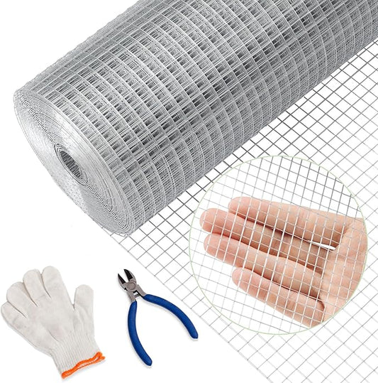 1/4inch 48Inch（H）x100Ft（L）23 Gauge Hardware Cloth Chicken Wire Fencing Hot-Dipped Galvanized Welded Chicken Wire Mesh Roll Metal Fence for Poultry Cage Home Improvement Projects
