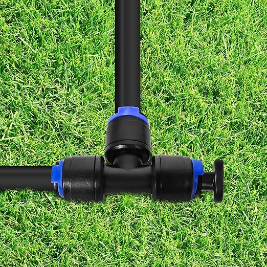 10 Pack 1/4" End Plugs for Drip Irrigation Tee Connectors, Quick Connect Universal Drip Irrigation Tubing Coupling Valve, Connector Locking Fitting for Sprinkler or Drip Irrigation System