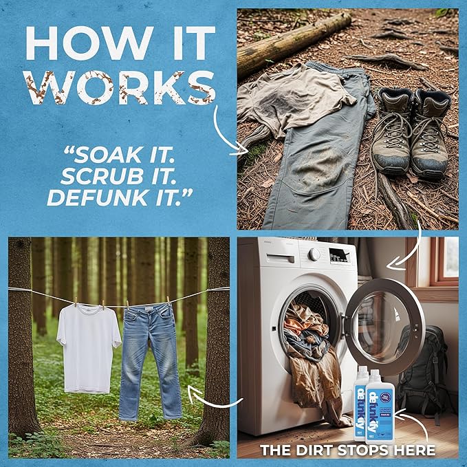 Laundry Detergent 124 Load. Crisp, Clean 'Fresh Air' Essential Oil Liquid Laundry Detergent Washing Soap for Sensitive Skin. ProvenSafe™ Cleaning Supply w/Odor & Stain Remover for Outdoor Gear