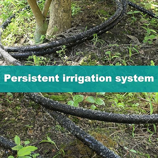 100 FT Soaker Hose 1/2" Heavy Duty Garden Hose to Save 70% Water Drip Irrigation Kit for Lawn/Yard Landscaping Beds (100FT)