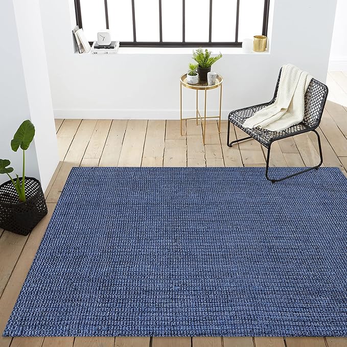 JONATHAN Y Pata Hand Woven Chunky Jute Navy Indoor Area Rug, 12x18, Bohemian, Rustic, Cottage, Easy-Cleaning for Living Room, Bedroom, Kitchen, Non-Shedding (NRF102D-18)