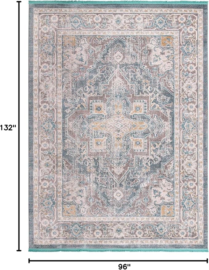 Unique Loom Baracoa Collection Area Rug - Prado (8' x 11' Rectangle, Gray/ Blue)
