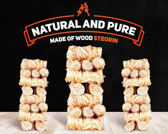 Zorestar Fire Starters XXL 200 pc - Firelighters for Indoor and Outdoor Use, Compatible with Solo Stove, Green Egg and Other Grills and BBQs - Box of 100% Waterproof Firestarters