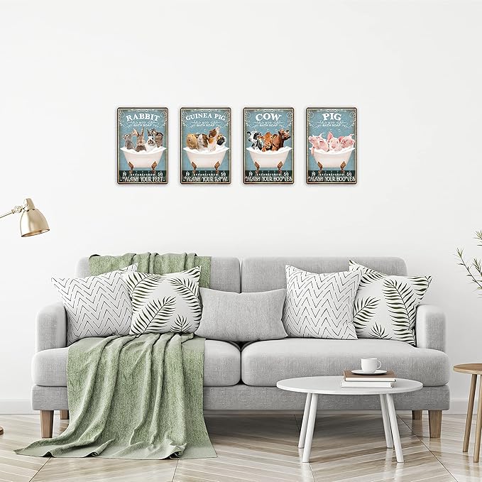 Funny Guinea Pig Decor Bathroom Wall Decor Sign Bathtub Decor Guinea Pig lovers Accessories Farm Home Wall Art Poster Retro Bar Poster 8x12 In