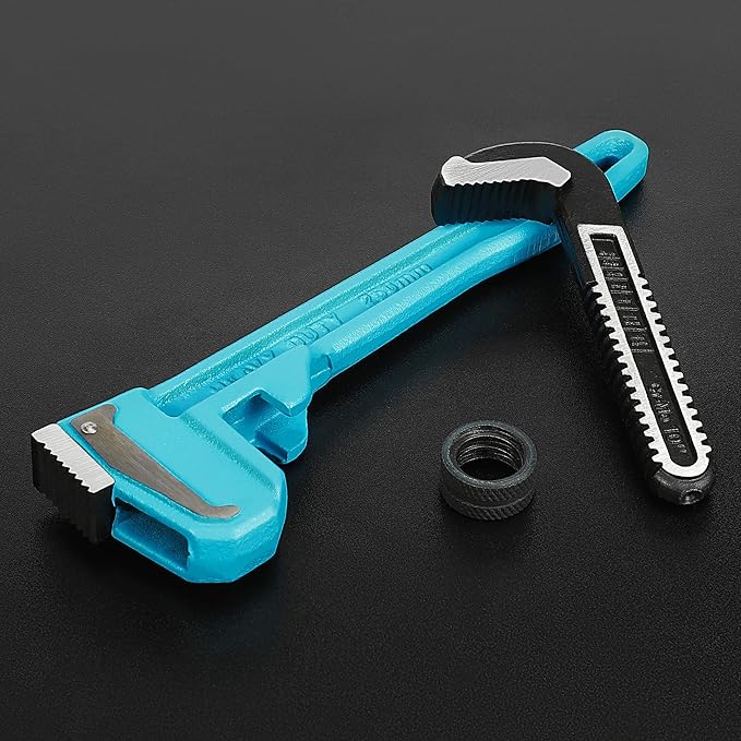 DURATECH 4-Piece Heavy Duty Pipe Wrench Set, 8 ",10 ", 14 ", 18 ", Adjustable Plumbing Wrench, Malleable Cast Iron Handle, Exceed GGG Standard