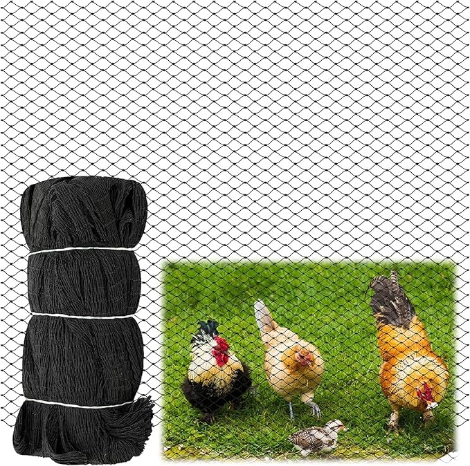 25 x 25 ft Aviary Bird Netting Commercial Grade Heavy Duty Knotted 1 inch Mesh for Chicken Netting Poultry Net Aviary Gamefowl Garden Blueberries Fruit Trees