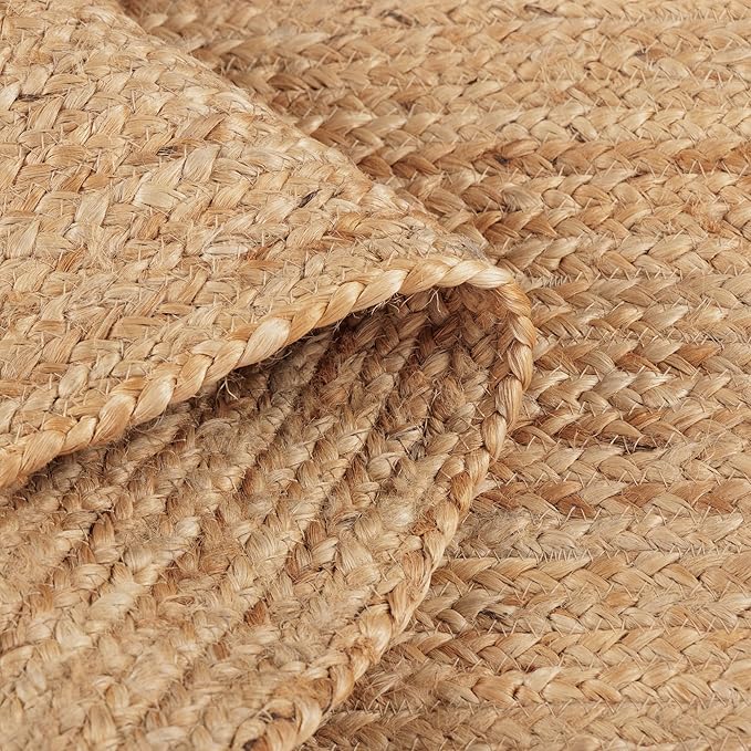 REDEARTH · Area Runner Rug - 2'x6' Braided Natural Jute with Non-Skid Backing - Handwoven Rectangular Boho Rug for Bedroom, Kitchen, Living Room Aesthetic Home Decor - Handmade Carpet, Set of 2