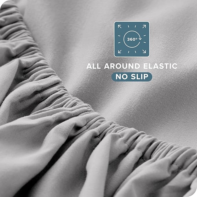 Bare Home King Sheet Set - Luxury 1800 Ultra-Soft Microfiber King Bed Sheets - Double Brushed - Deep Pockets - Easy Fit - 4 Piece Set - Bedding Sheets & Pillowcases (King, Light Grey)