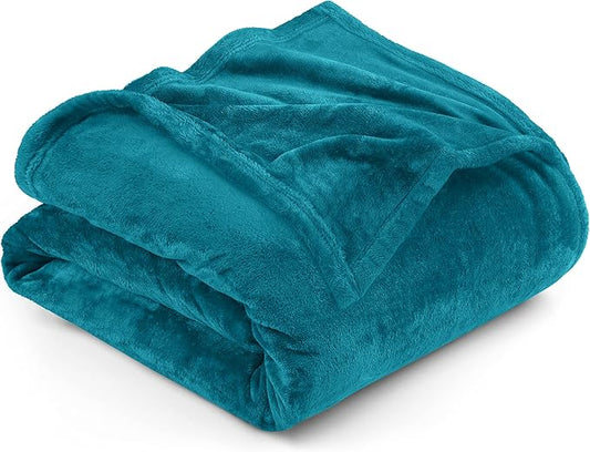 Utopia Bedding Fleece Blanket Queen Size Turquoise 300GSM Luxury Anti-Static Fuzzy Soft Microfiber Bed Blanket (90x90 Inch)