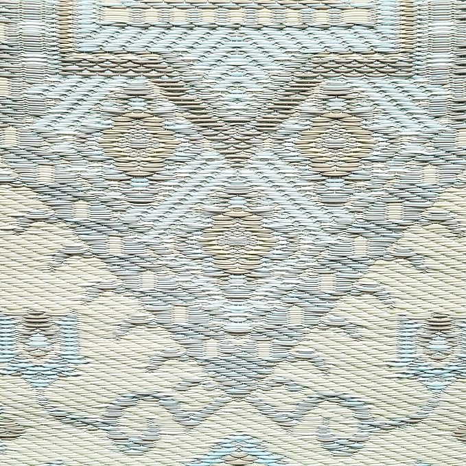 Mad Mats Traditional Outdoor Rug, Reversible Plastic Mat (5' x 8', Oriental Turkish - Pastel Silver)