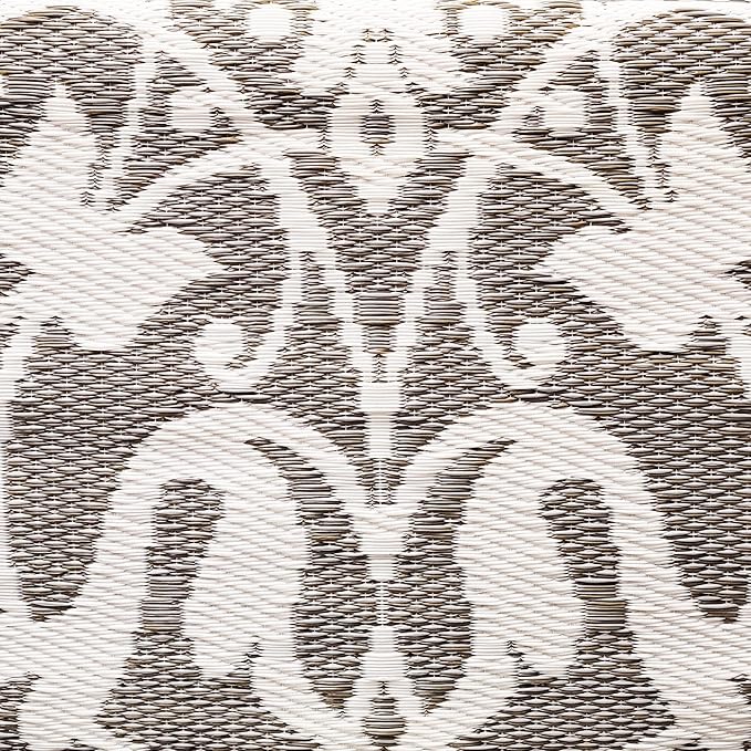 Mad Mats Traditional Outdoor Rug, Reversible Plastic Mat (6' x 9', New Wrought Iron - Cool Silver)