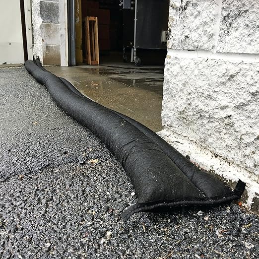 PIG Water Barrier | Sandless Sandbags for Flooding | 2 Pack | 10'L x 6.5"W x .25"H | Water Diverter | PM50417