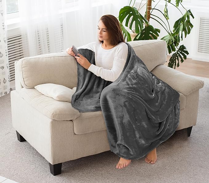 Utopia Bedding Grey 300GSM Fleece Blanket (Twin Size - 60x80 Inch) Luxury Soft Bed Blanket (Bulk Pack of 12)