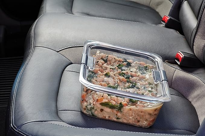 Rubbermaid Brilliance Food Storage Container, Large, 9.6 Cup | Clear | Pack of 2