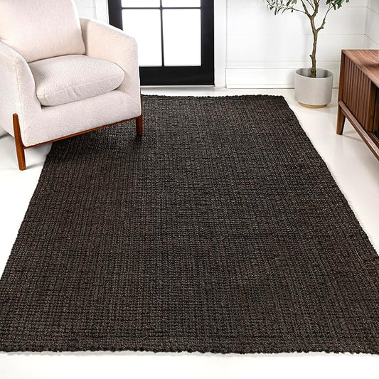 JONATHAN Y Pata Hand Woven Chunky Jute Brown Indoor Area Rug, 4x6, Bohemian, Rustic, Cottage, Easy-Cleaning for Living Room, Bedroom, Kitchen, Non-Shedding (NRF102G-4)